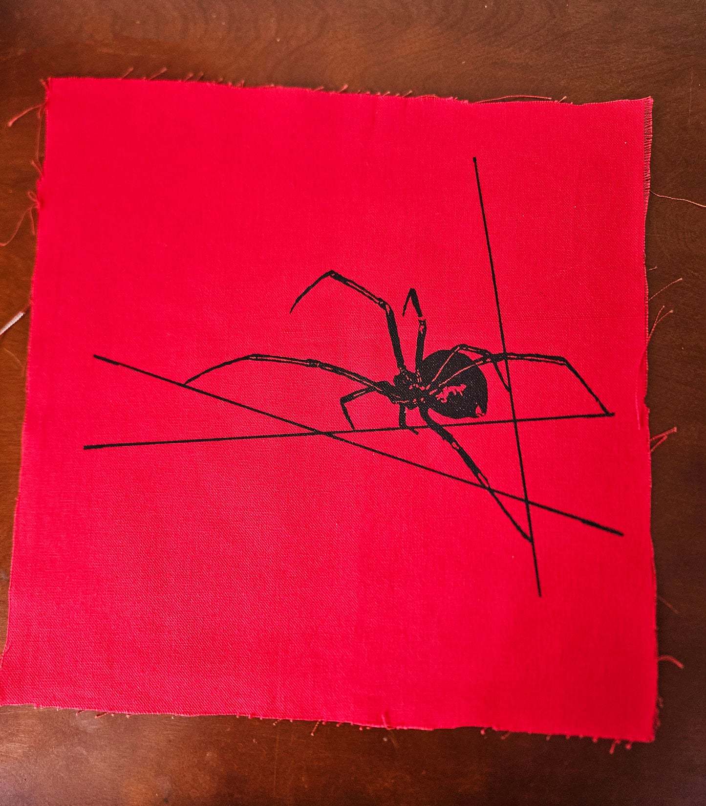 Black Widow - DIY - Sew On Patch - Red