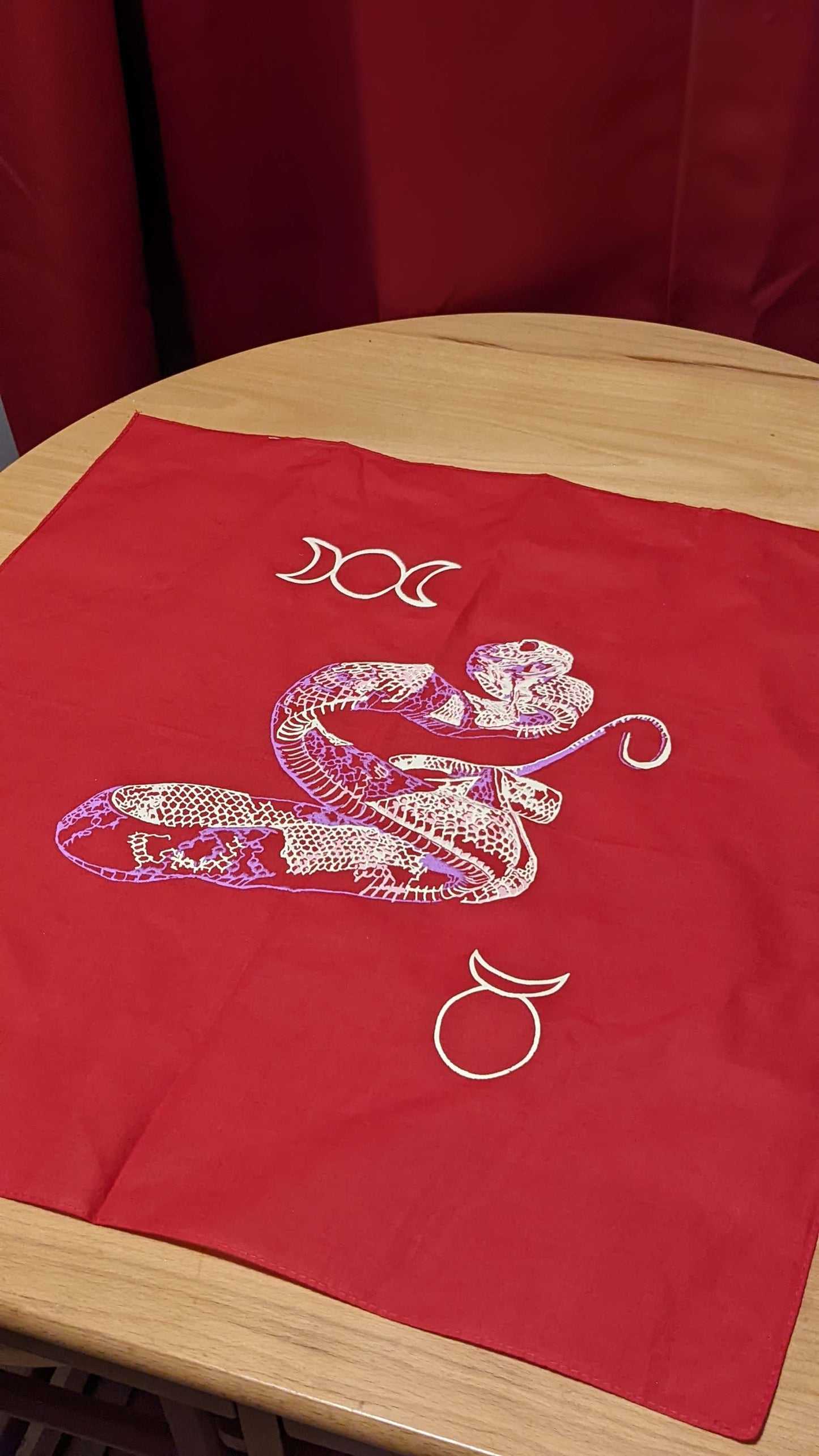 Obsidian Snake Red Altar Cloth