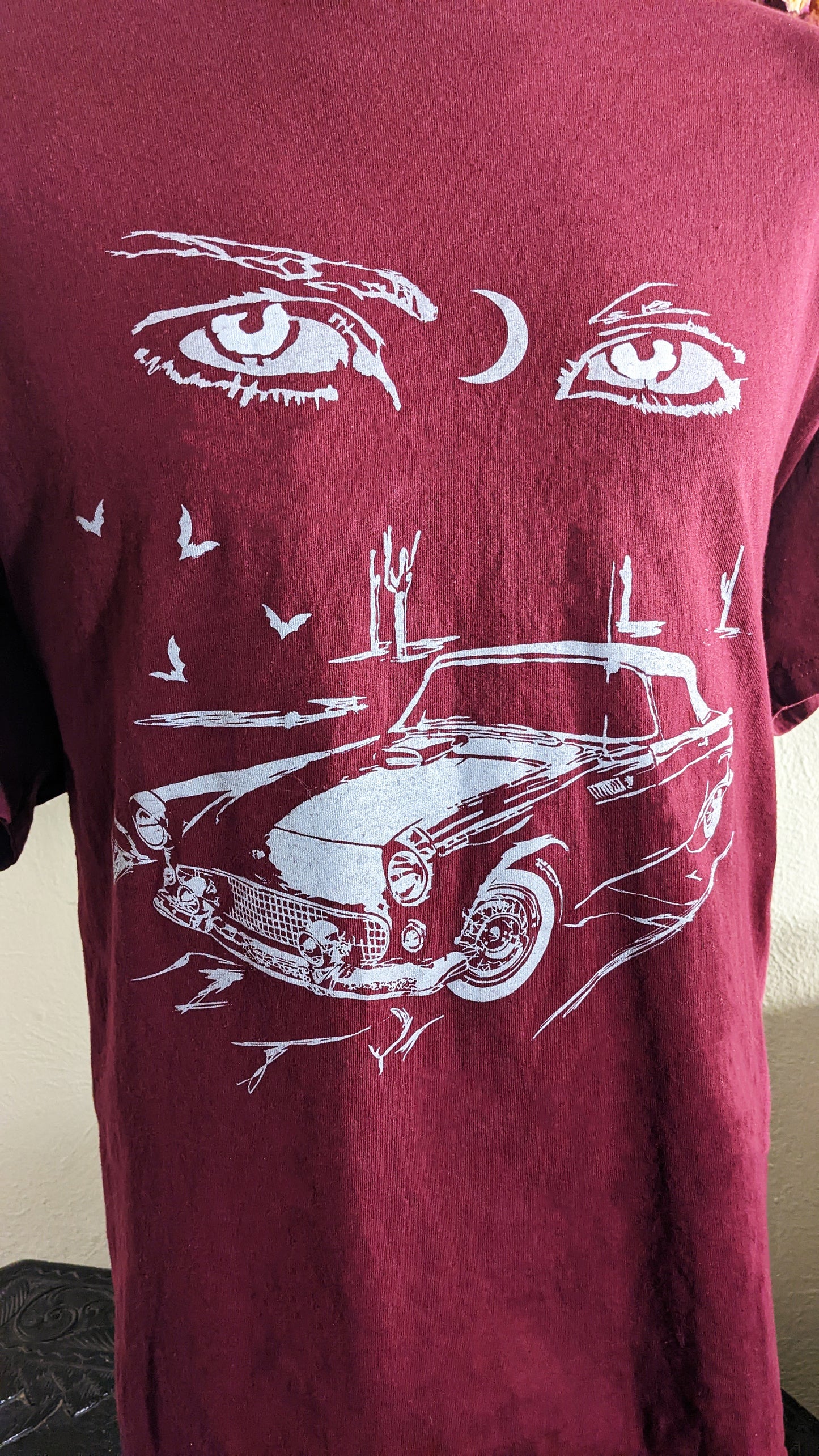 Mystic Eyes-Unisex Cut Maroon T-Shirt