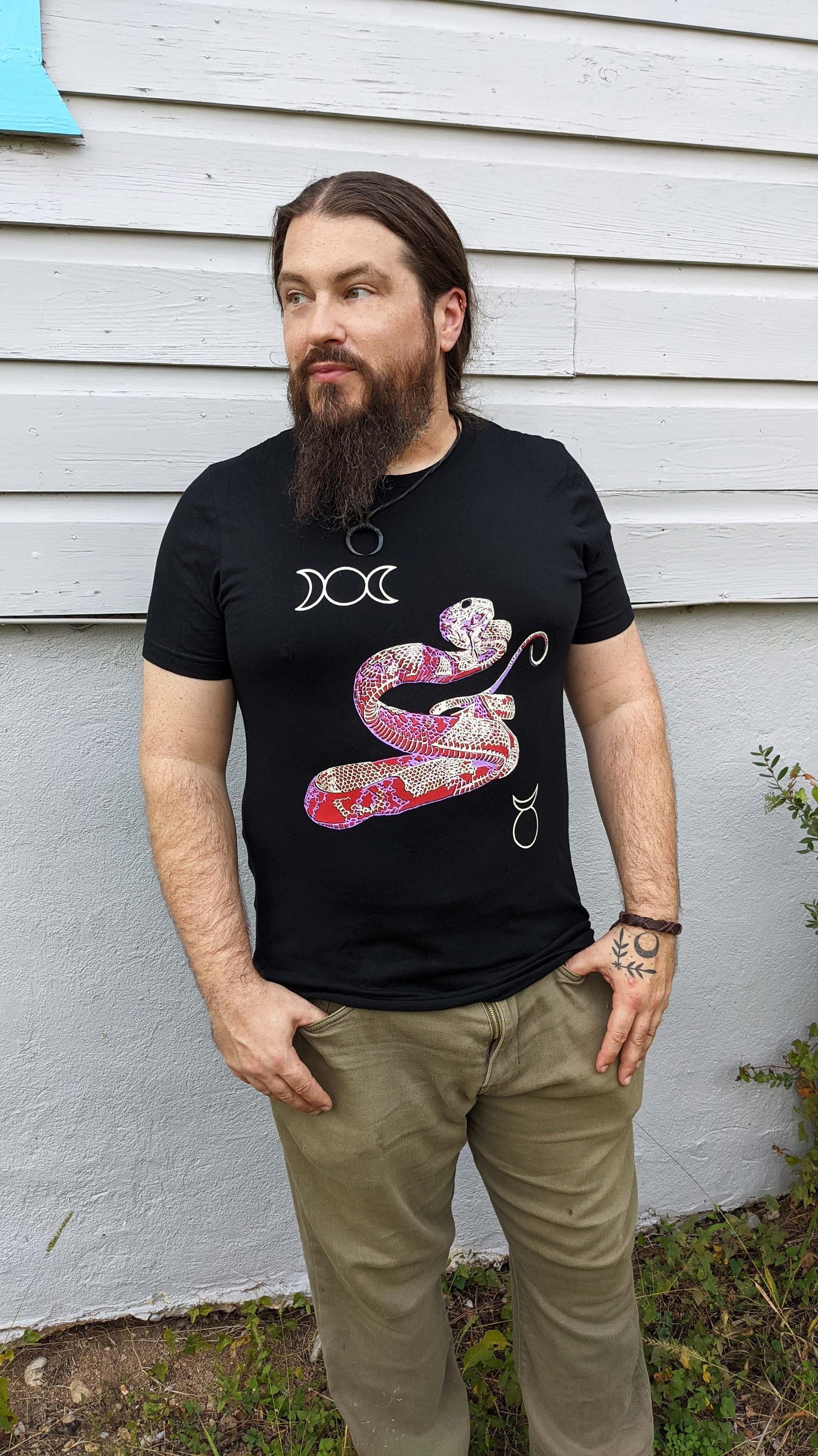 Obsidian Crystal Snake - Unisex Cut Black T-Shirt