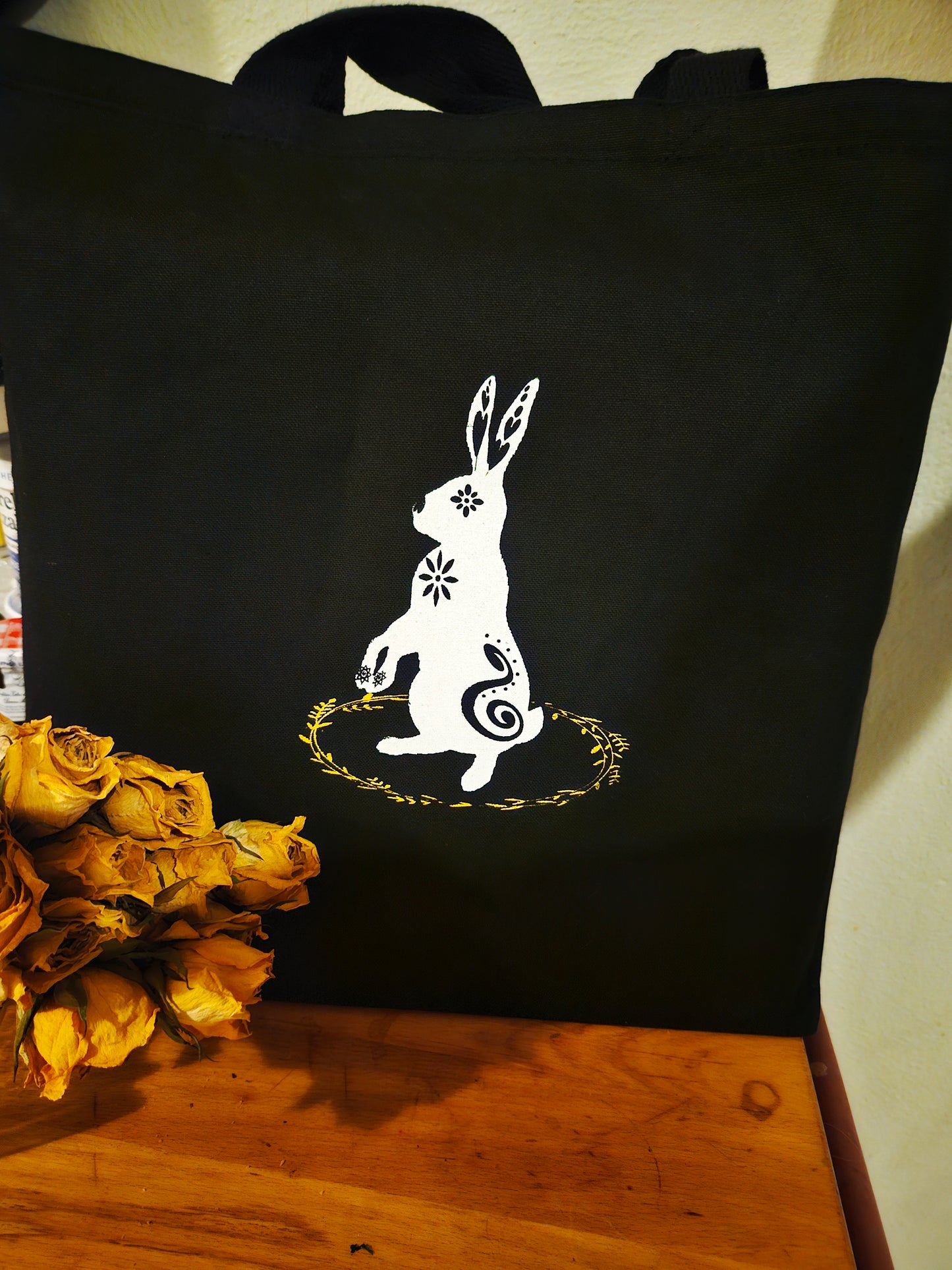 Sage Rabbit - Tote Bag - Black