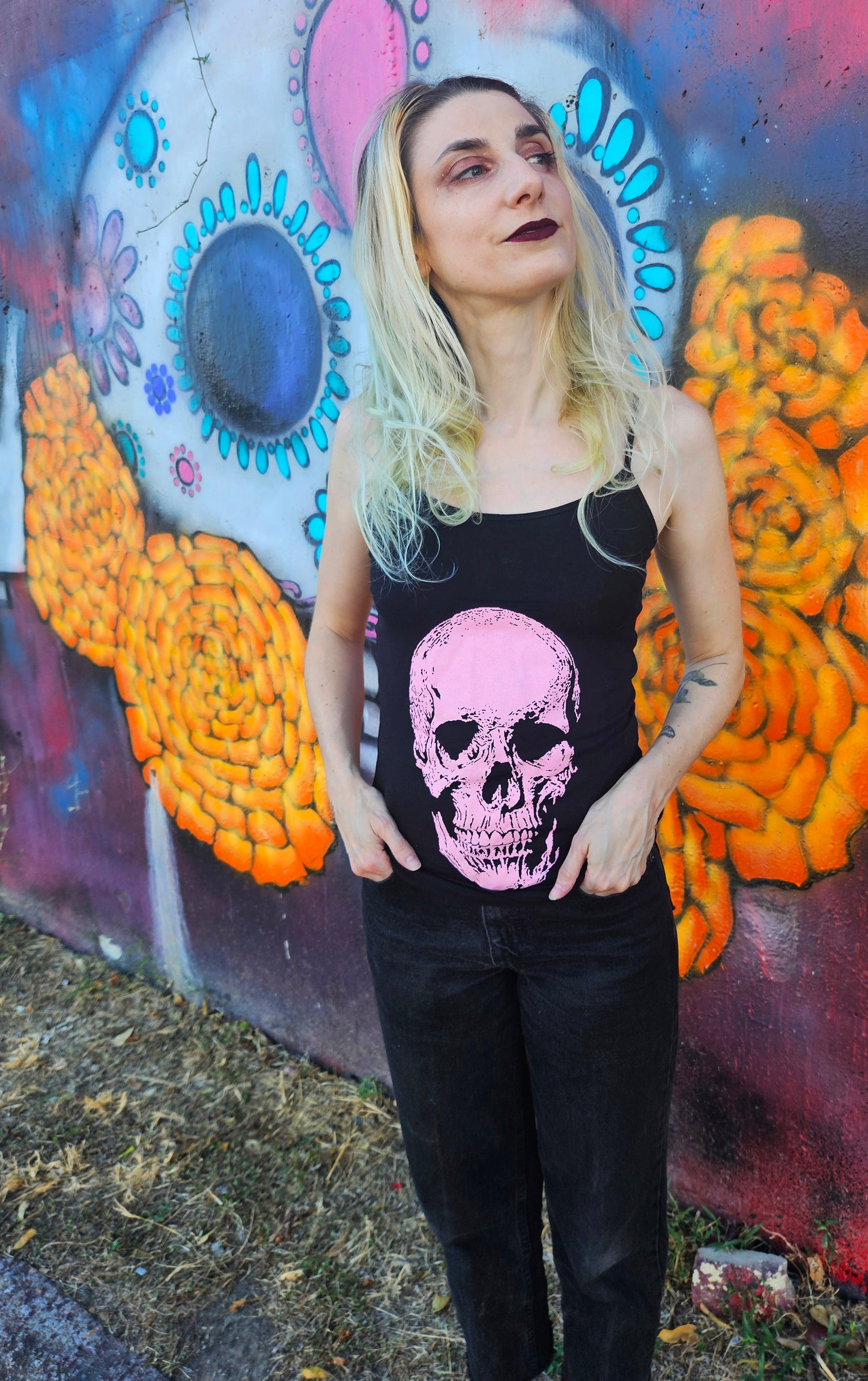 Bubblegum Skull - Black Cami