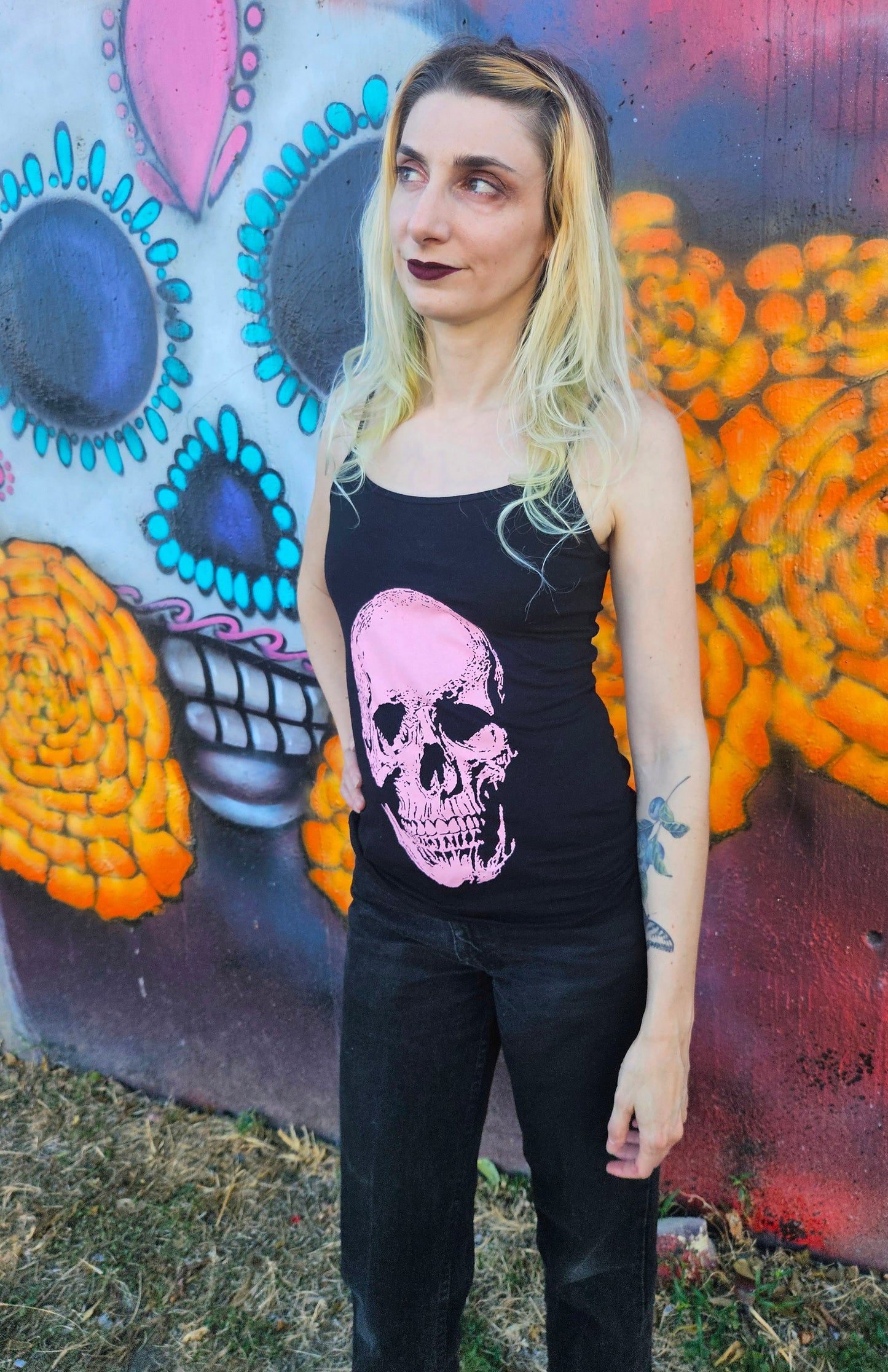 Bubblegum Skull - Black Cami