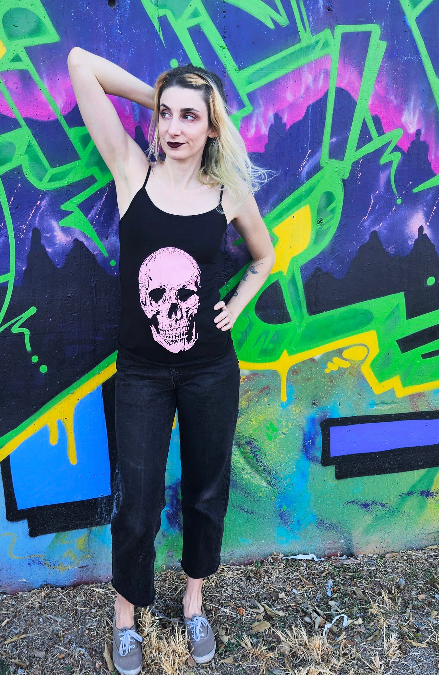 Bubblegum Skull - Black Cami