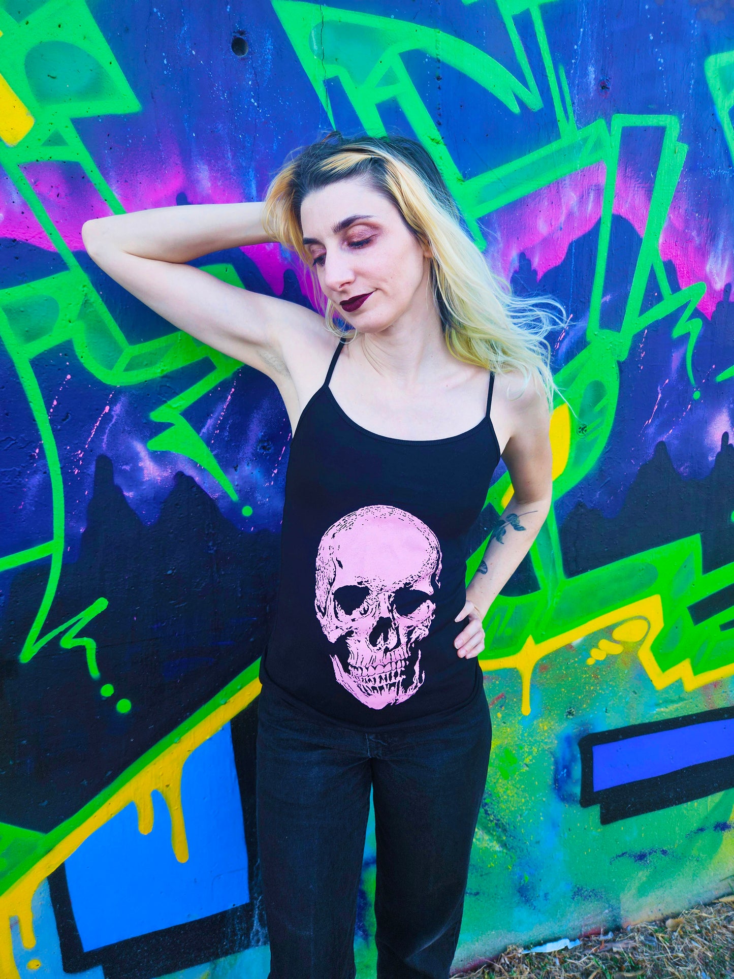 Bubblegum Skull - Black Cami