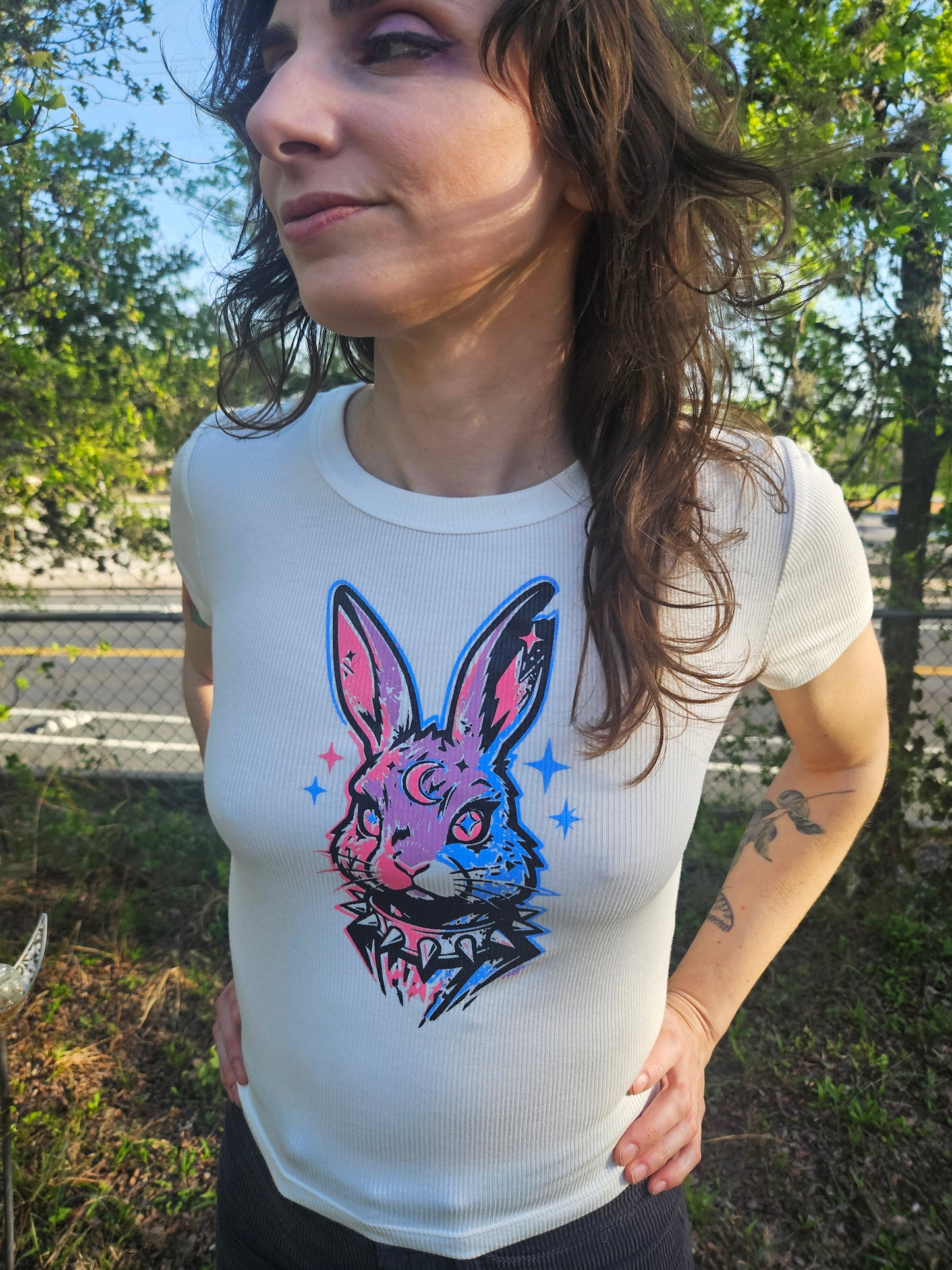 Mystic Rabbit - Ribbed Crop Top
