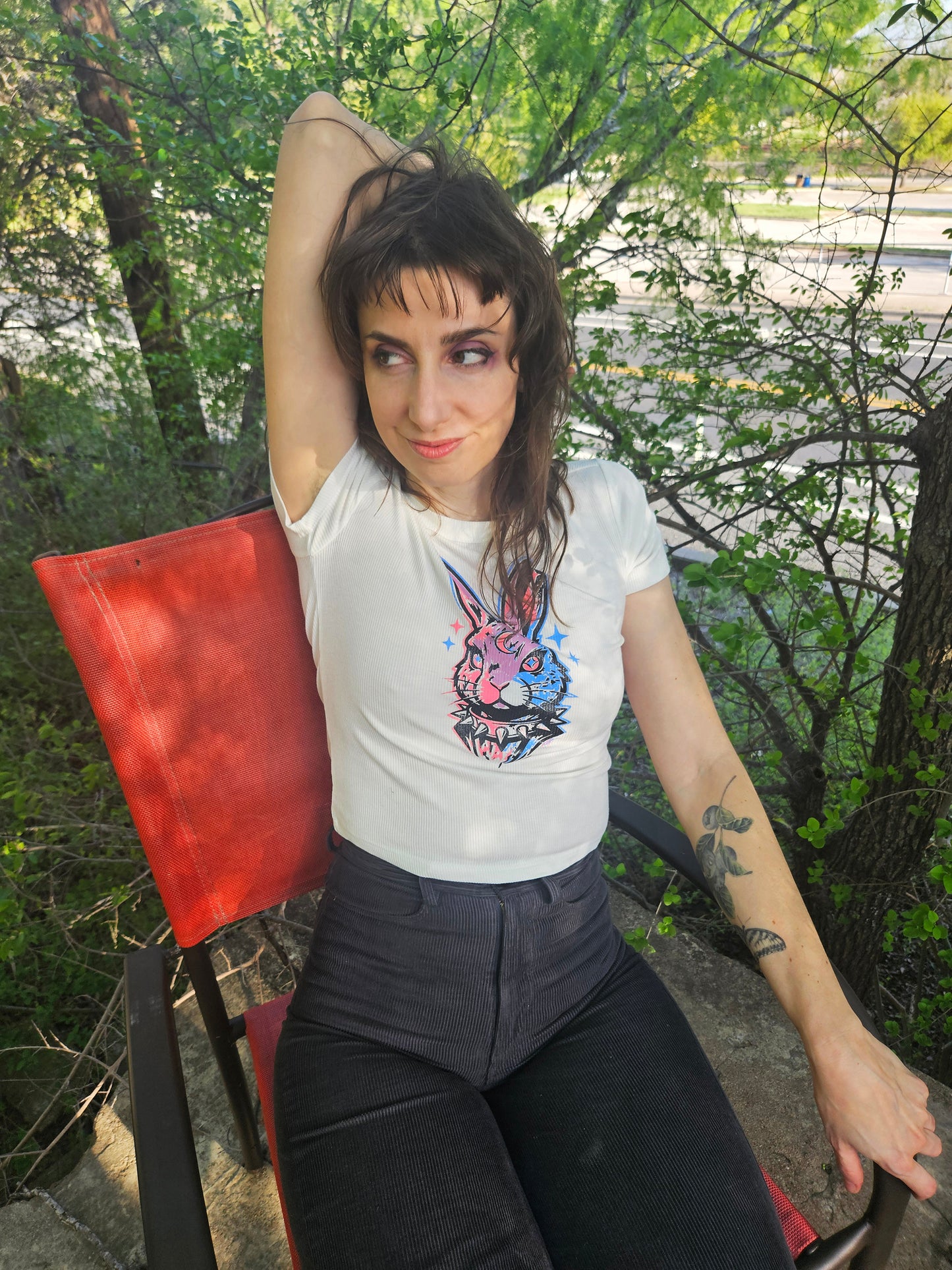 Mystic Rabbit - Ribbed Crop Top