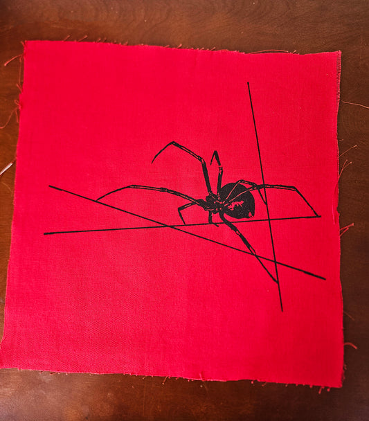 Black Widow - DIY - Sew On Patch - Red