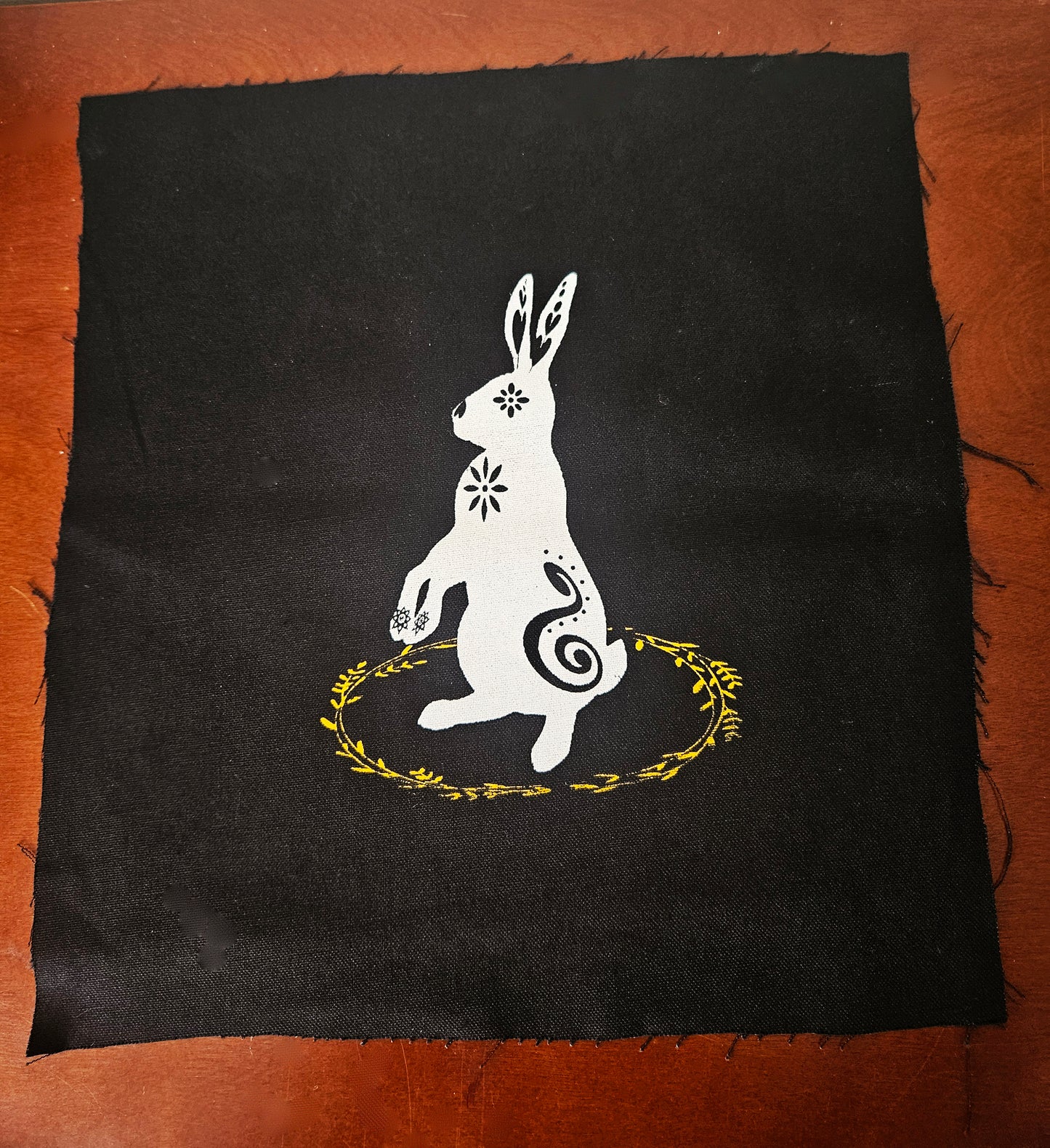 Sage Rabbit - DIY Sew On Patch - Black