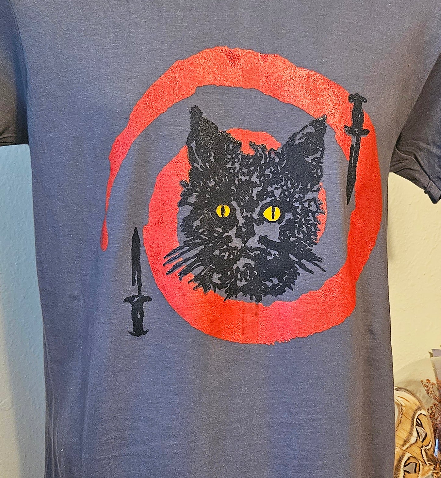 Hypno Cat Charcoal Grey Mens/Unisex Tshirt