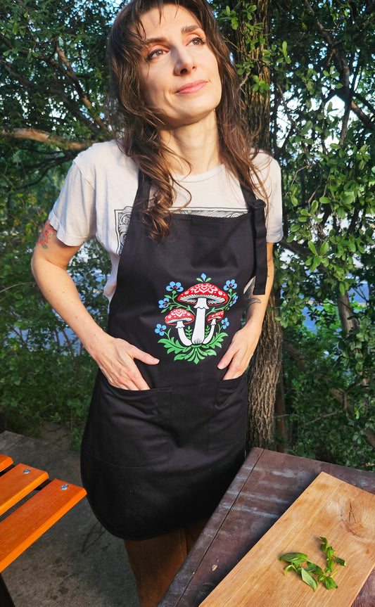Mushroom Apron - Black