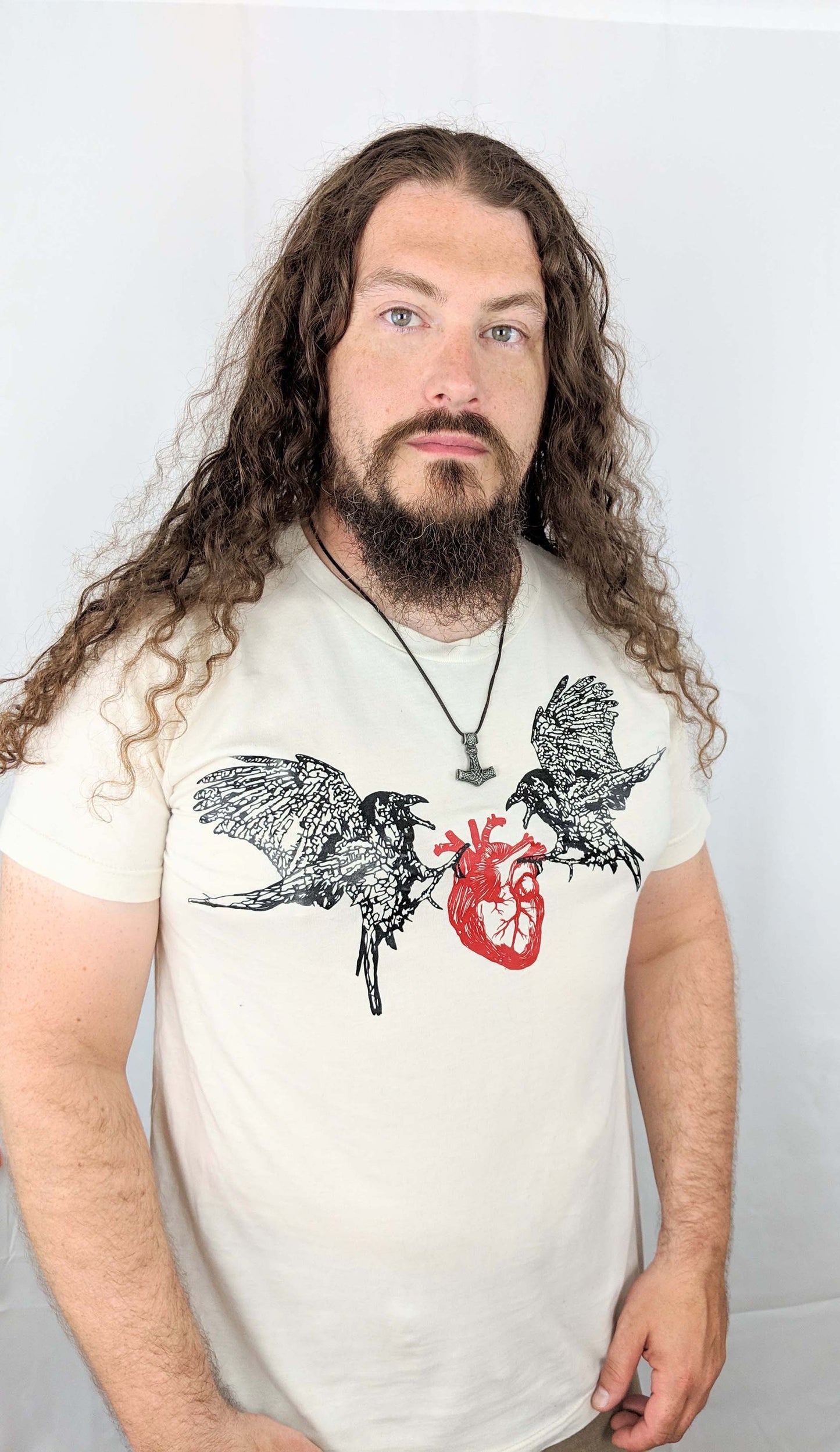 Two Crows And A Heart - Unisex Cut Bone White Short Sleeve T-Shirt