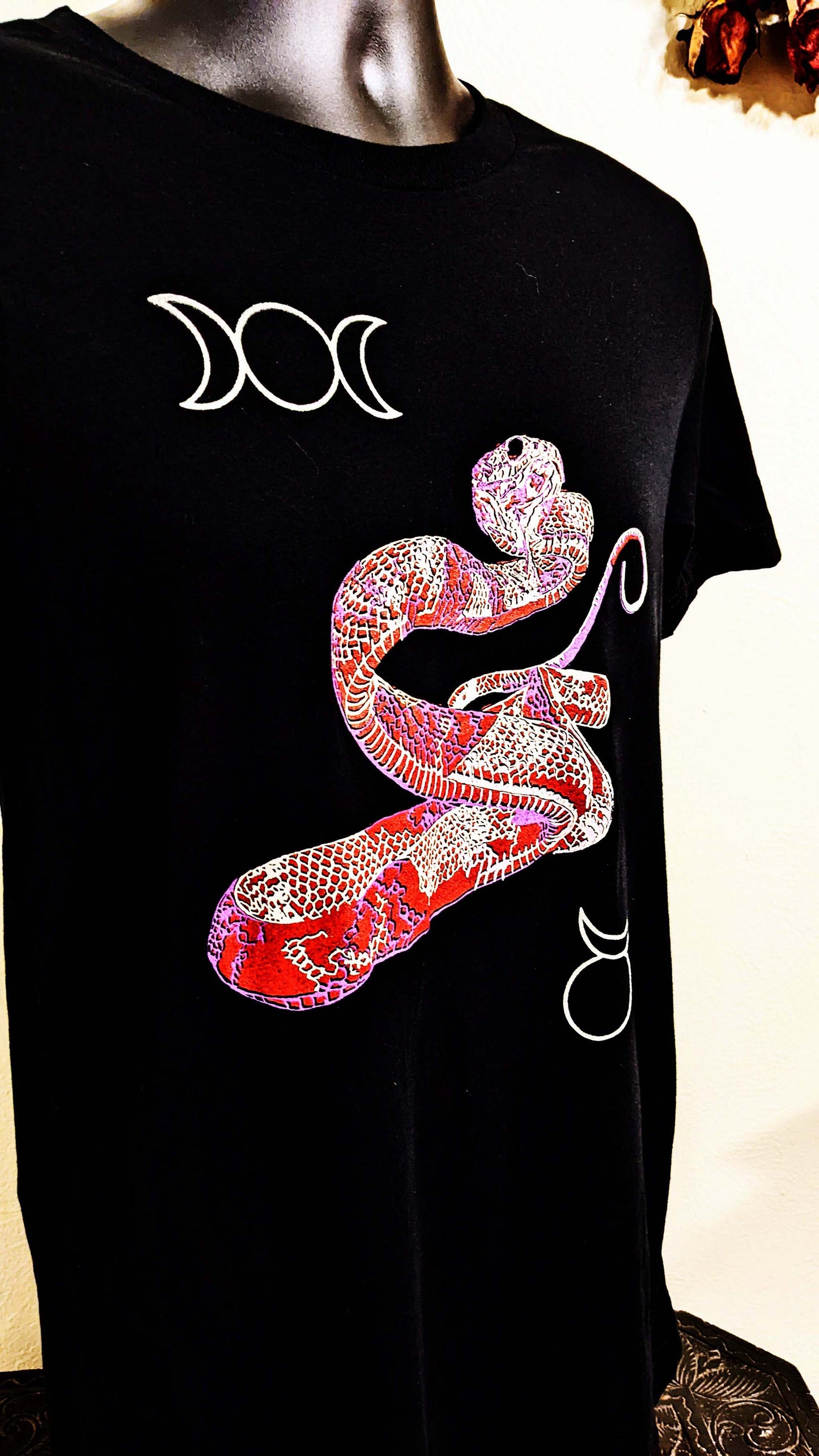 Obsidian Crystal Snake - Unisex Cut Black T-Shirt