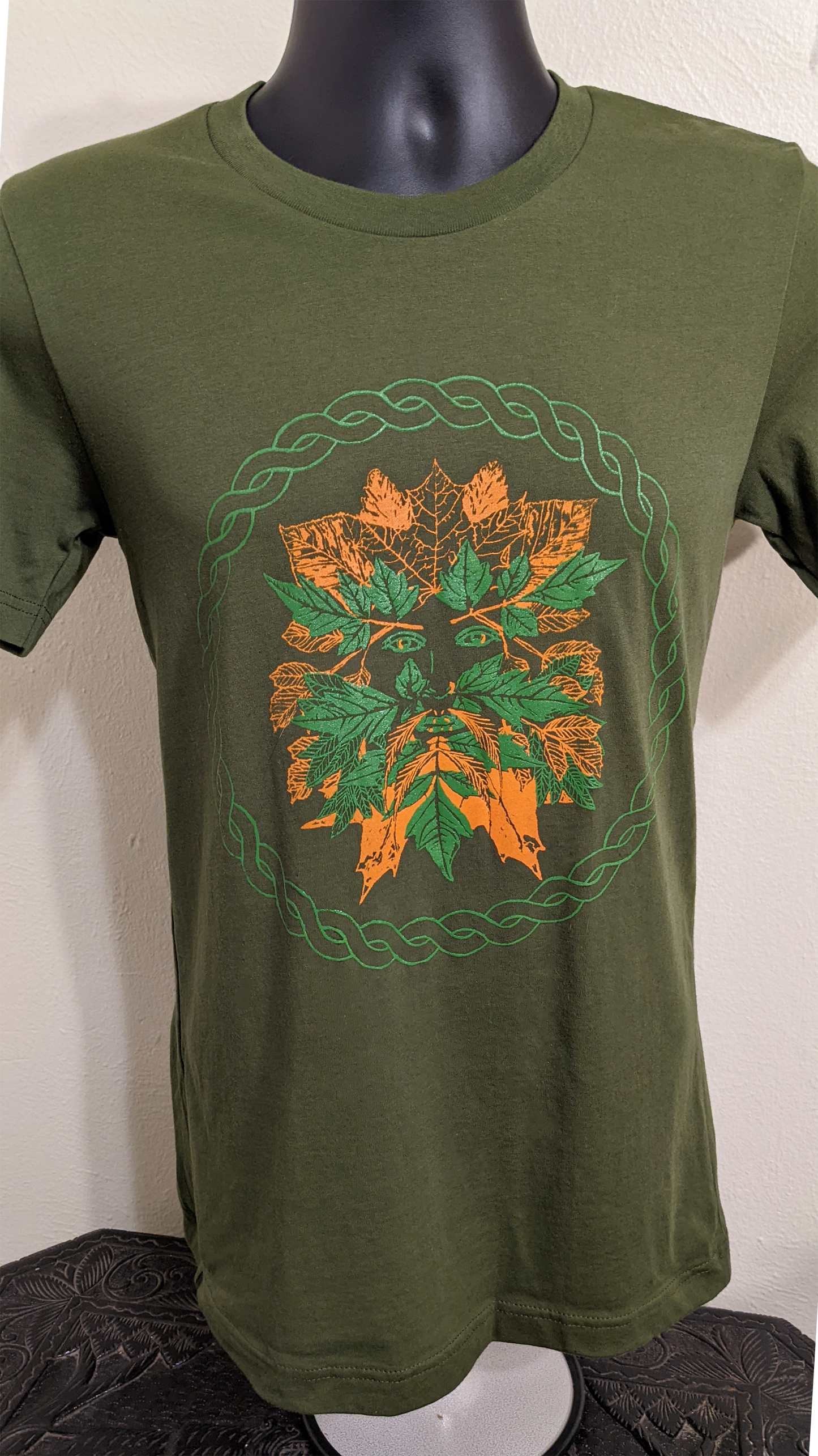 Green Man - Unisex Cut Olive T-shirt