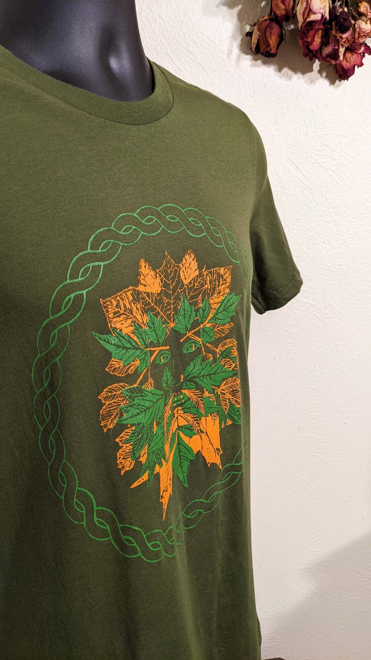 Green Man - Unisex Cut Olive T-shirt