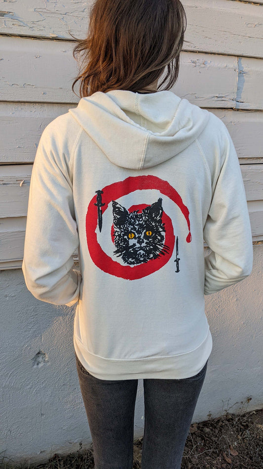 Hypno Cat -Hoodie White