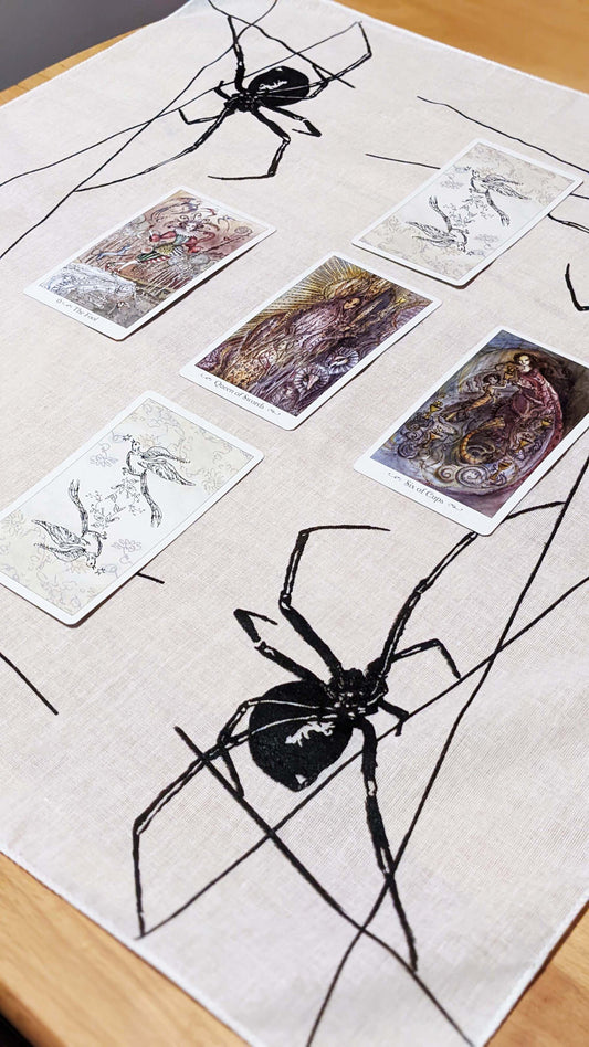 Black Widow White Altar Cloth/Bandana