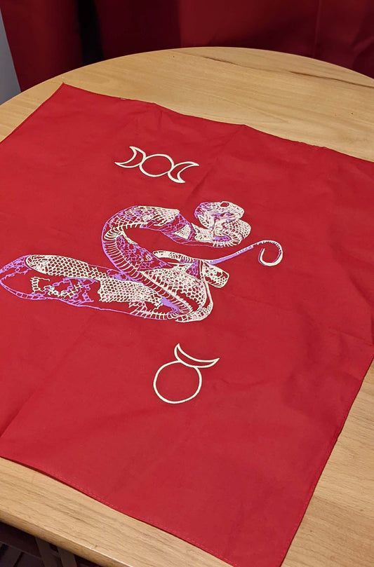 Obsidian Snake Red Altar Cloth