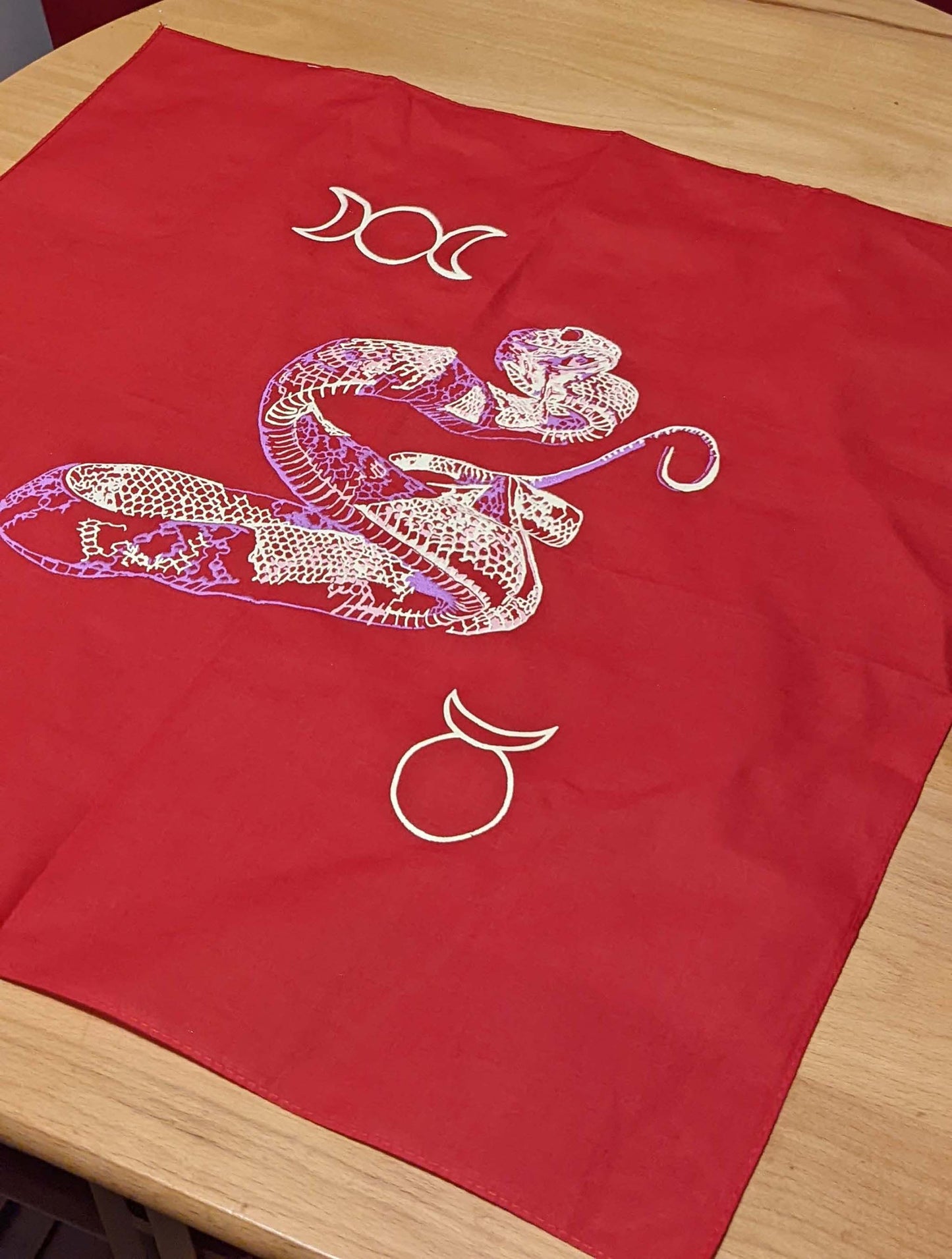 Obsidian Snake Red Altar Cloth