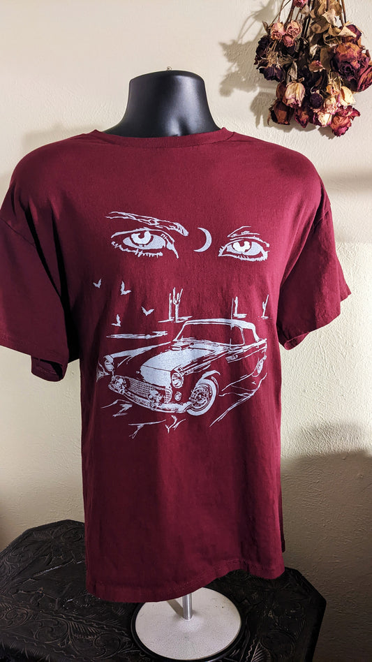 Mystic Eyes-Unisex Cut Maroon T-Shirt