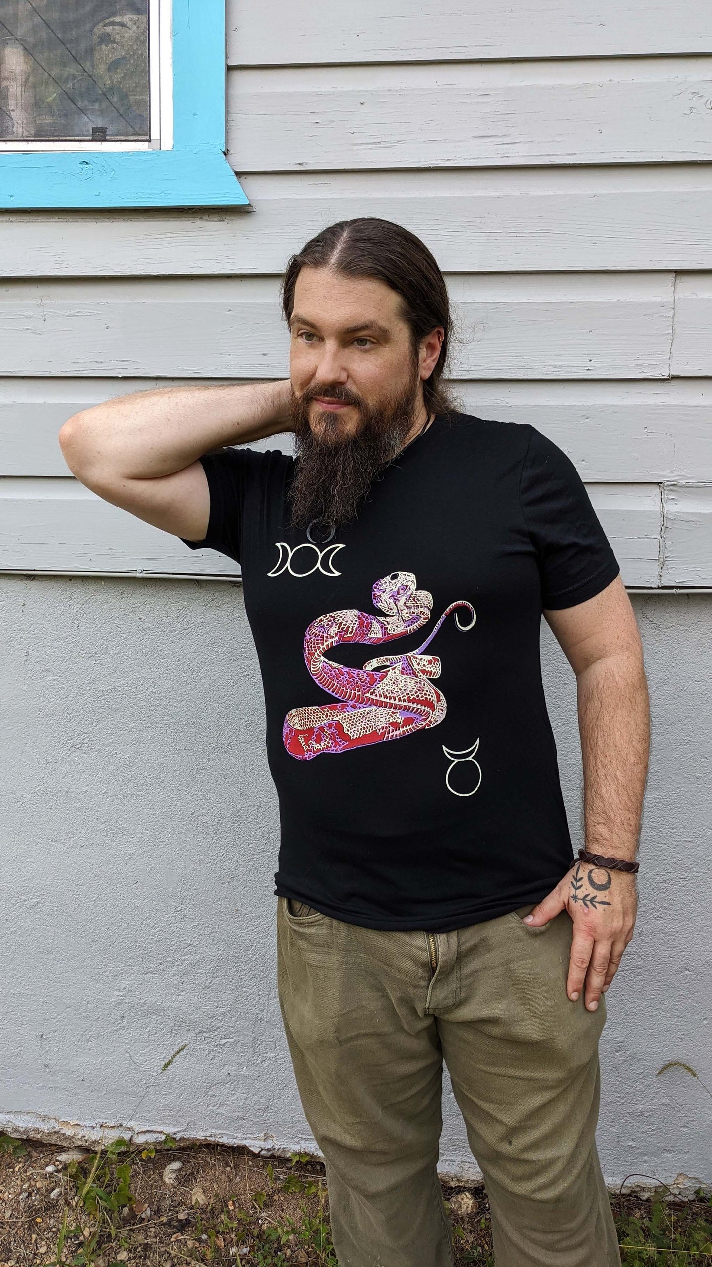 Obsidian Crystal Snake - Unisex Cut Black T-Shirt